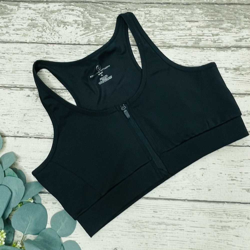 Adrienne Vittadini Sport Zip Front Sports Bra